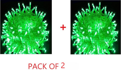 PriPra 60 LEDs 20 m Green Steady Ball Rice Lights(Pack of 2)