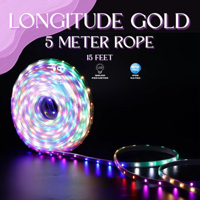 Longitude 600 LEDs 5 m Multicolor Flickering Strip Rice Lights(Pack of 1)