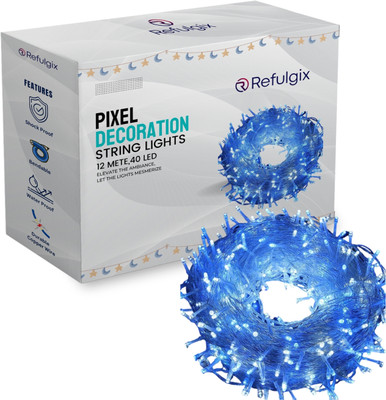 Refulgix 40 LEDs 12 m Blue Steady String Rice Lights(Pack of 1)