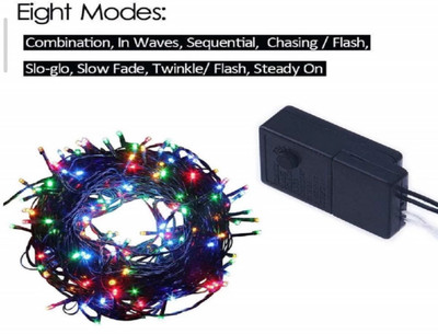 pompeo 80 LEDs 10 m Multicolor Color Changing, Flickering Bulb Rice Lights(Pack of 1)