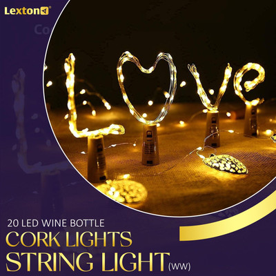 One23POP 20 LEDs 2 m Yellow Steady Moon Rice Lights(Pack of 4)