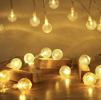 Jensi 12 LEDs 4 m Yellow Steady Ball Rice Lights(Pack of 1)