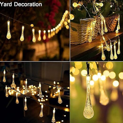 DODECROO 14 LEDs 3 m White Steady Water Drop Rice Lights(Pack of 1)