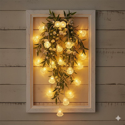 Kanvika 15 LEDs 3 m Yellow Steady Flower Rice Lights(Pack of 1)