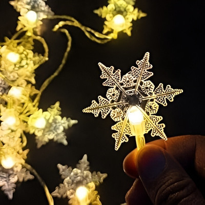Kingdom 26 LEDs 7 m Yellow, White Steady Snow Flake Rice Lights(Pack of 1)