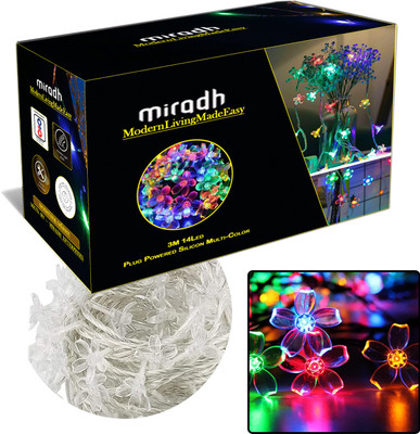 MIRADH 14 LEDs 3 m Multicolor Steady Flower Rice Lights(Pack of 1)