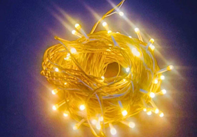 pillaie-commerce 82 LEDs 25 m Yellow Steady Ball Rice Lights(Pack of 1)