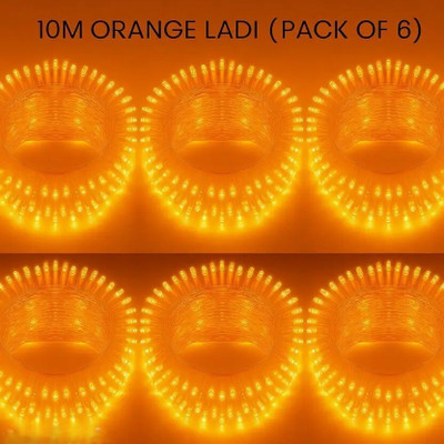 spark world 22 LEDs 6.5 m Orange Steady Bulb Rice Lights(Pack of 6)