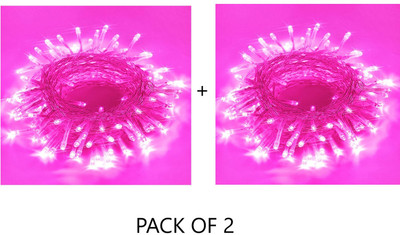 PriPra 40 LEDs 15 m Pink Steady Ball Rice Lights(Pack of 2)