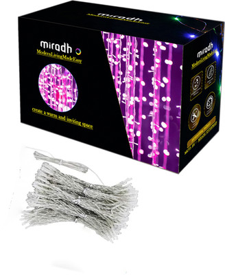 MIRADH 180 LEDs 2.5 m Pink Color Changing, Flickering, Steady String Rice Lights(Pack of 1)