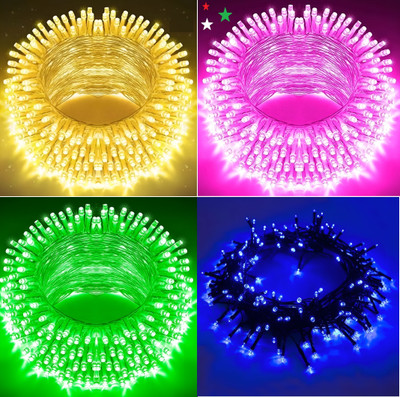 R Art 40 LEDs 11 m Green, Yellow, Pink, Blue Steady String Rice Lights(Pack of 4)