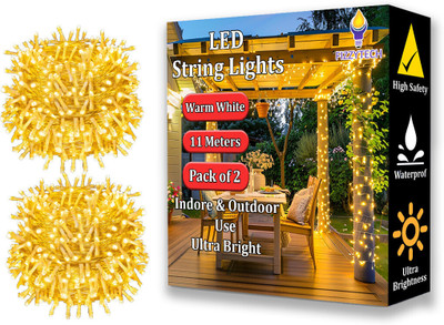 FIZZYTECH 40 LEDs 11 m Yellow Color Changing String Rice Lights(Pack of 2)