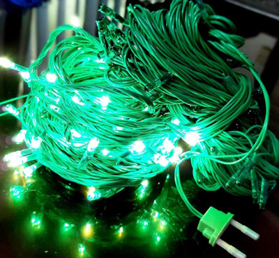 Ravbelli 38 LEDs 15 m Green Steady Christmas Tree Rice Lights(Pack of 1)