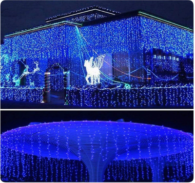 Business Squad 200 LEDs 7 m Blue Steady String Rice Lights(Pack of 10)