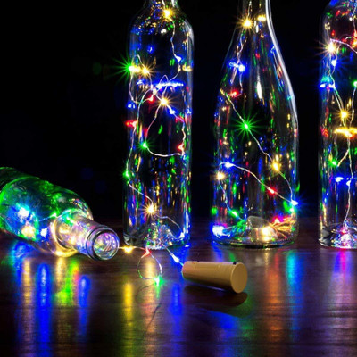 OWN BOX CREATIONS 20 LEDs 1.83 m Multicolor Steady Bottle Rice Lights(Pack of 2)