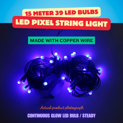 DYNEBEAM 39 LEDs 15 m Blue Steady String Rice Lights(Pack of 1)