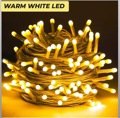 Linion 39 LEDs 13.5 m White, Yellow Steady Ball Rice Lights(Pack of 1)