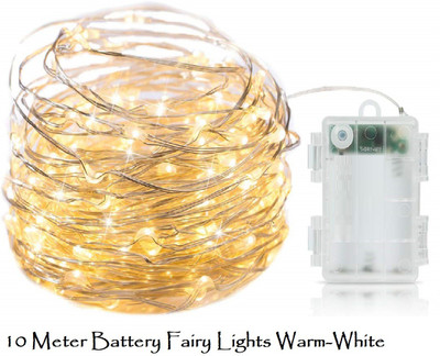 NISCO 100 LEDs 10 m Yellow Flickering String Rice Lights(Pack of 1)