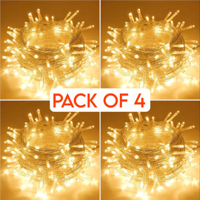 VEYRON 40 LEDs 11 m Yellow Steady String Rice Lights(Pack of 4)