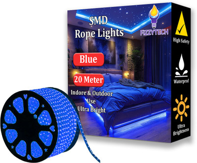 FIZZYTECH 1600 LEDs 20 m Blue Steady String Rice Lights(Pack of 1)