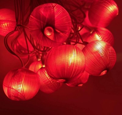 moon down 14 LEDs 7.5 m Red Steady Ball Rice Lights(Pack of 1)