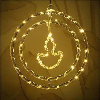 WBD 40 LEDs 1 m Yellow Flickering Diya Rice Lights(Pack of 1)