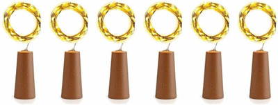 Urvi 20 LEDs 2.03 m Yellow Steady Bulb Rice Lights(Pack of 6)