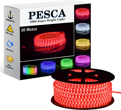 PESCA 1440 LEDs 20 m Red Steady Strip Rice Lights(Pack of 1)
