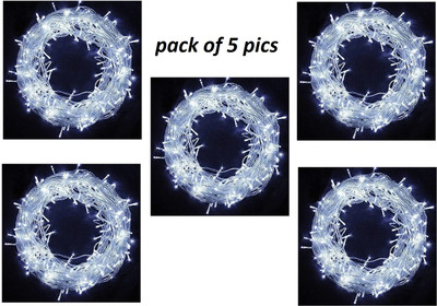 SV GLOBAL 42 LEDs 15 m White Steady Ball Rice Lights(Pack of 5)