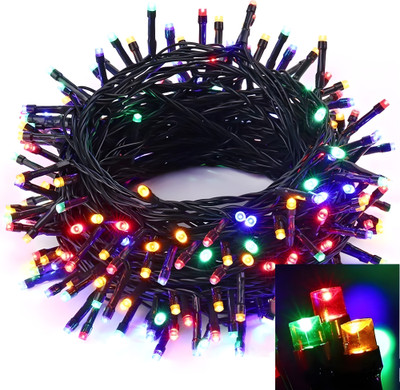 Lumicub 65 LEDs 21.5 m Multicolor Color Changing, Flickering, Steady String Rice Lights(Pack of 2)