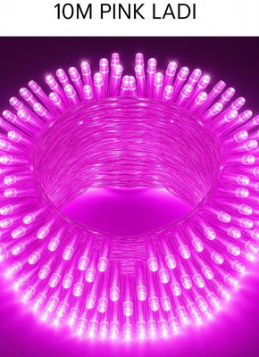 spark world 22 LEDs 10 m Pink Steady Bulb Rice Lights(Pack of 1)