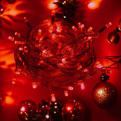 Artopia 36 LEDs 15 m Red Steady Bulb Rice Lights(Pack of 1)