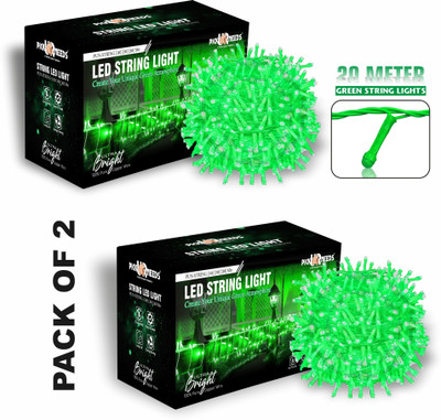 Daily Needs Shop 60 LEDs 20 m Green Steady String Rice Lights(Pack of 2)