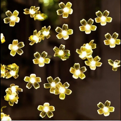 spark world 16 LEDs 198 m Yellow Steady Flower Rice Lights(Pack of 1)