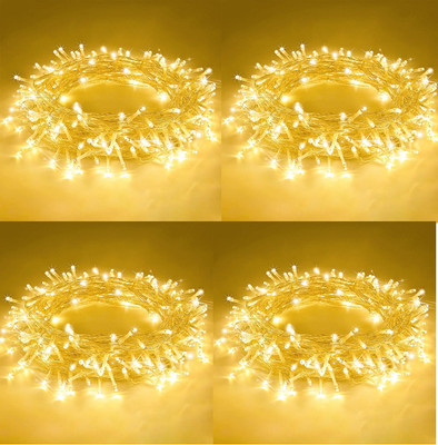 TECH GAMERZ 40 LEDs 12 m Gold Flickering String Rice Lights(Pack of 4)