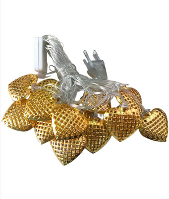 thriftkart 14 LEDs 3 m Gold Steady Heart Rice Lights(Pack of 1)