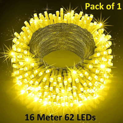 Trendx 52 LEDs 16 m Gold Steady String Rice Lights(Pack of 1)