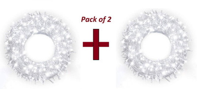 Junjadiya 60 LEDs 20 m White Steady Ball Rice Lights(Pack of 2)