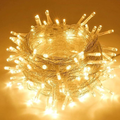 TECHGEAR 90 LEDs 23 m White, Yellow Flickering Bulb Rice Lights(Pack of 1)