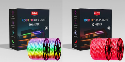 Clive 2400 LEDs 10 m Red Color Changing Strip Rice Lights(Pack of 4)