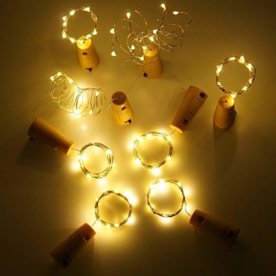 Vj Shree 20 LEDs 2 m Yellow Steady Bulb Rice Lights(Pack of 4)