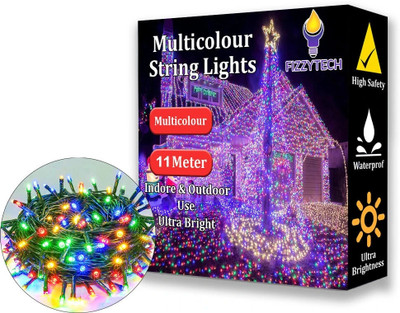 FIZZYTECH 40 LEDs 11 m Multicolor Color Changing String Rice Lights(Pack of 1)