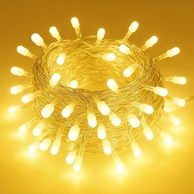 Adore 40 LEDs 15 m Yellow Steady Bulb Rice Lights(Pack of 1)