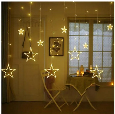 ZARWAR 12 LEDs 3 m Yellow Flickering Star Rice Lights(Pack of 1)