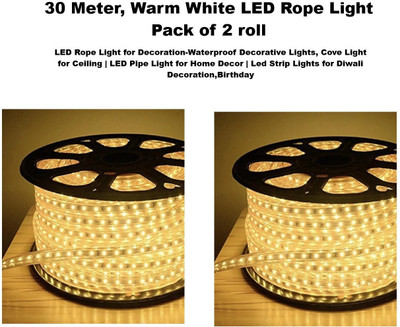 ansh enterprise 3600 LEDs 30 m Gold Steady Box Rice Lights(Pack of 2)
