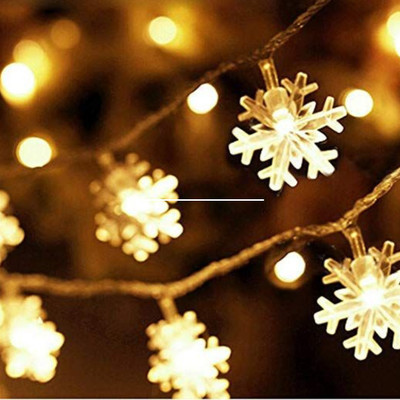 lightsmart 16 LEDs 3 m Yellow Steady Snow Flake Rice Lights(Pack of 1)