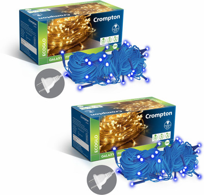 Crompton 48 LEDs 10 m Blue Steady String Rice Lights(Pack of 2)