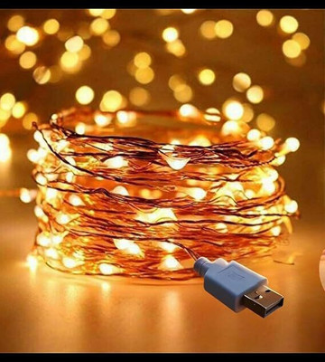 diyadecor 180 LEDs 5 m Gold Steady String Rice Lights(Pack of 1)