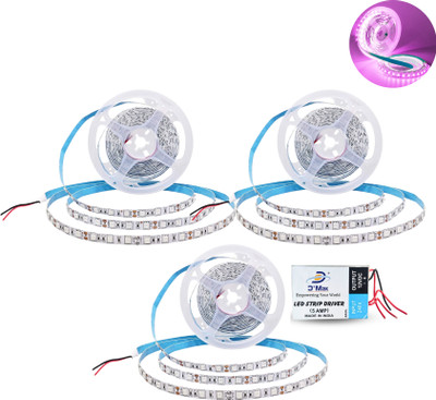 D'Mak 3 LEDs 5 m Pink Flickering Bulb Rice Lights(Pack of 3)