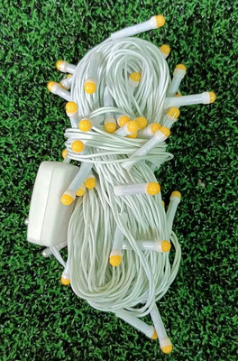 multi colour 60 LEDs 10 m Yellow Steady Bulb Rice Lights(Pack of 1)